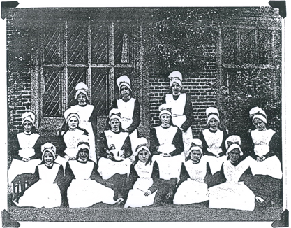 Pupils of the school outside Hadham Hall, Herts around 1910